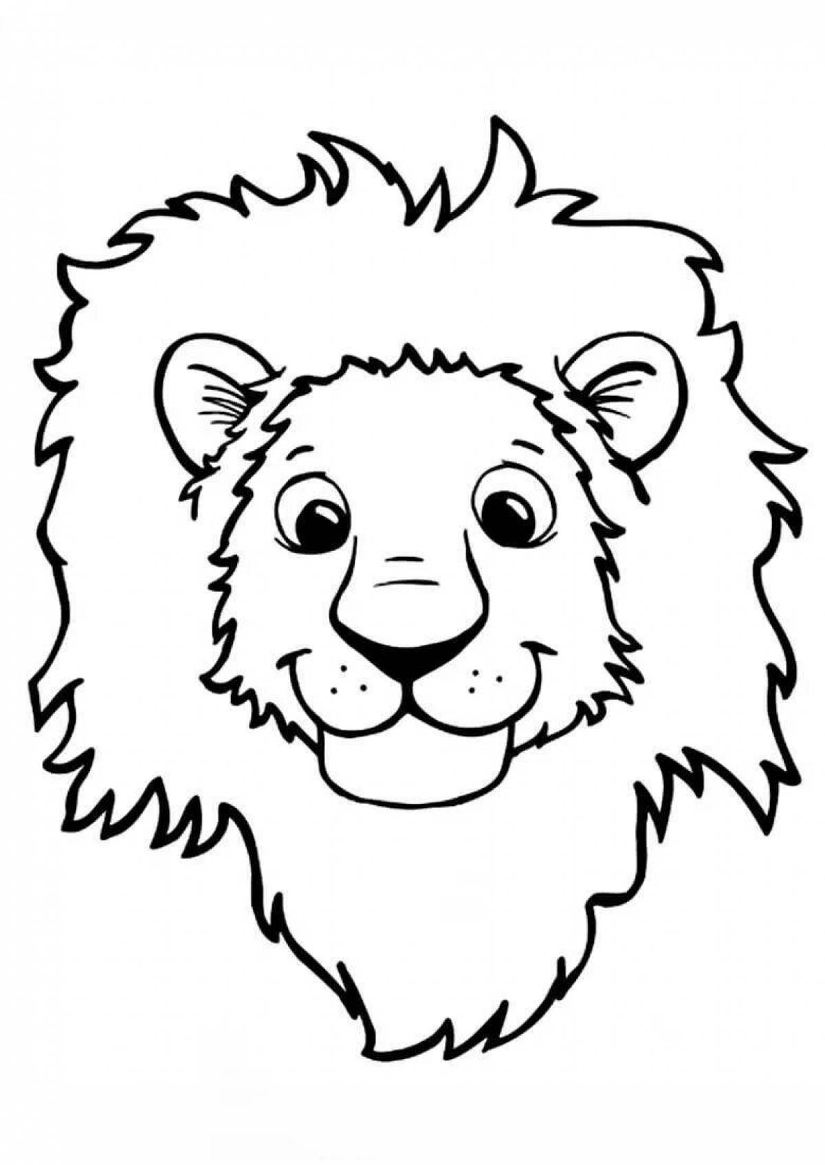 Раскраска голова лихого льва