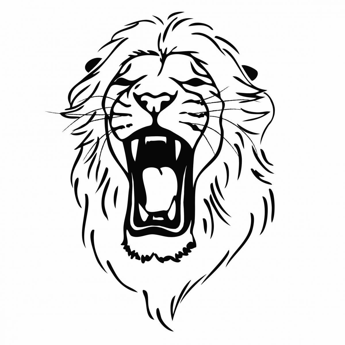 Раскраска голова дерзкого льва