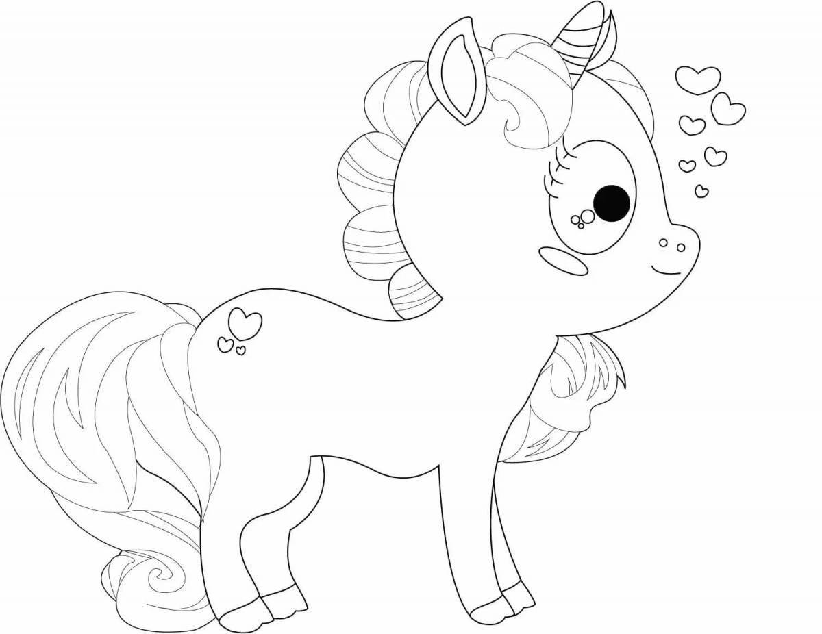Printed unicorn coloring page