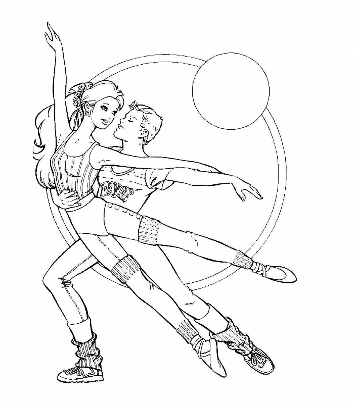 Coloring page charming barbie gymnast