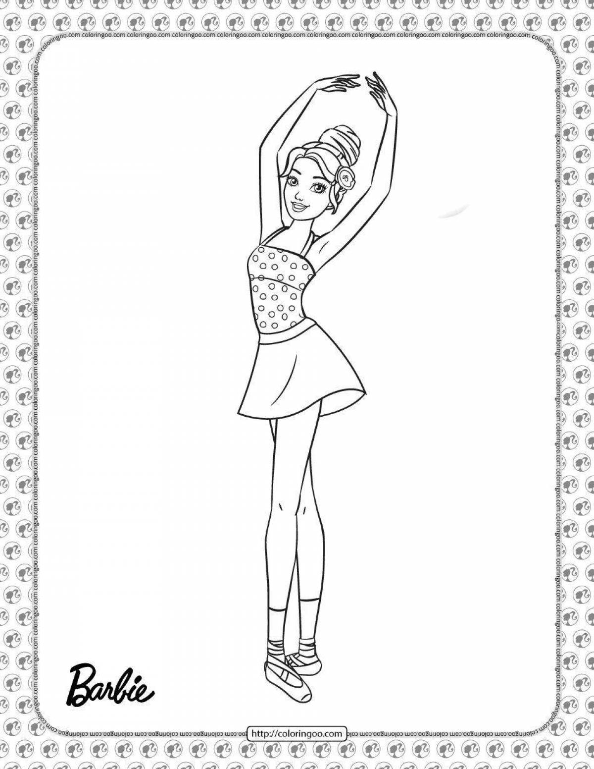 Coloring book amazing barbie gymnast