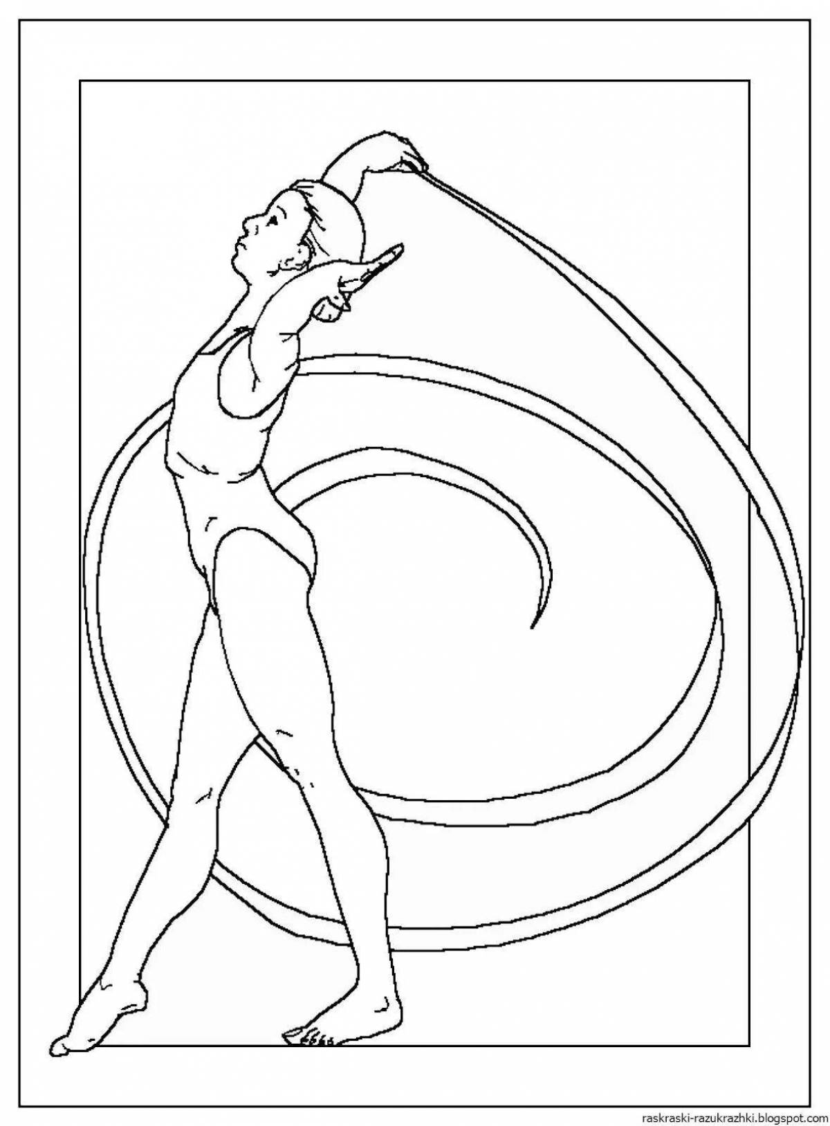 Coloring book funny barbie gymnast