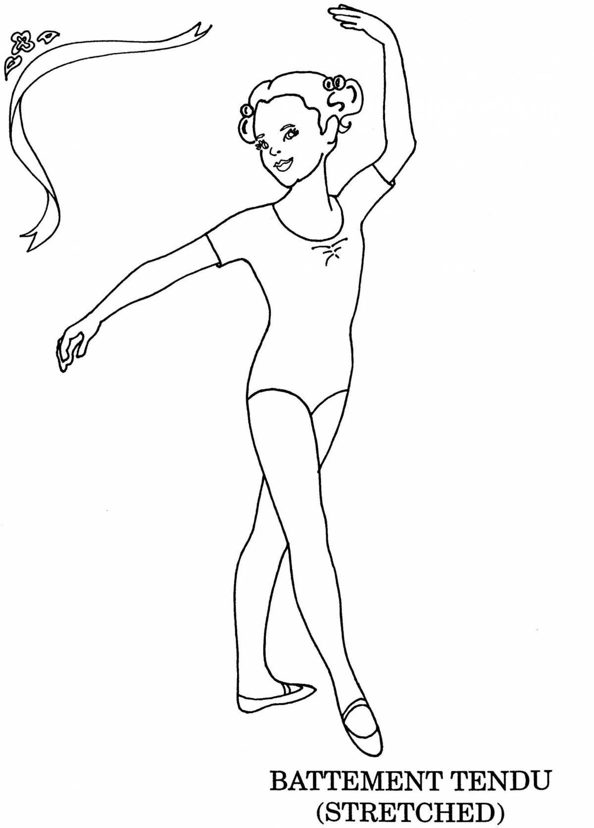 Радостная барби гимнастка раскраска