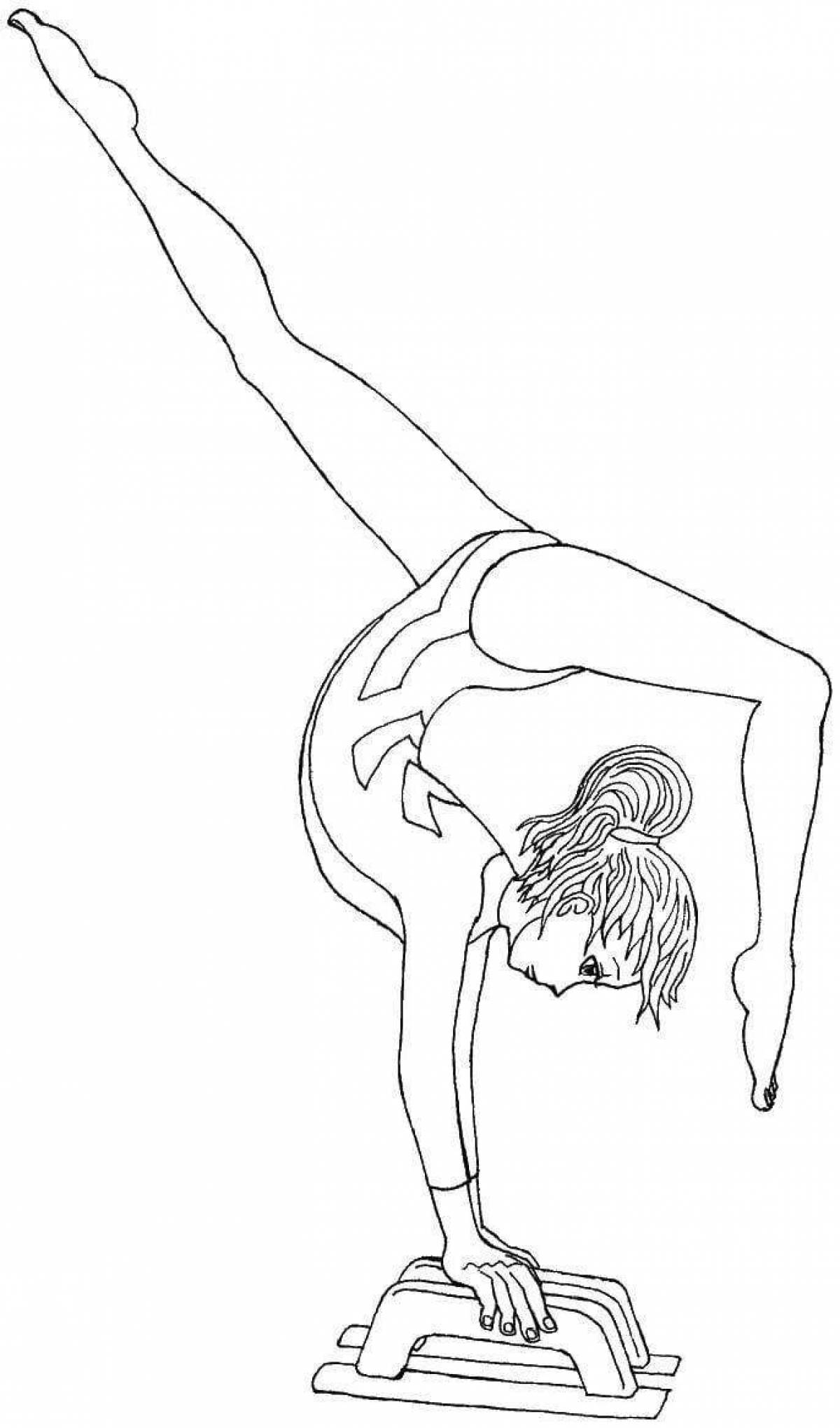Очаровательная раскраска барби-гимнастка