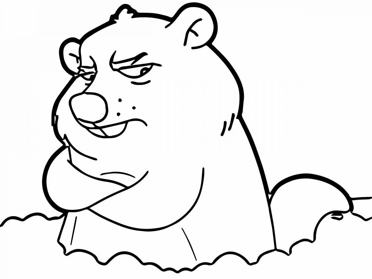 Groundhog day coloring page