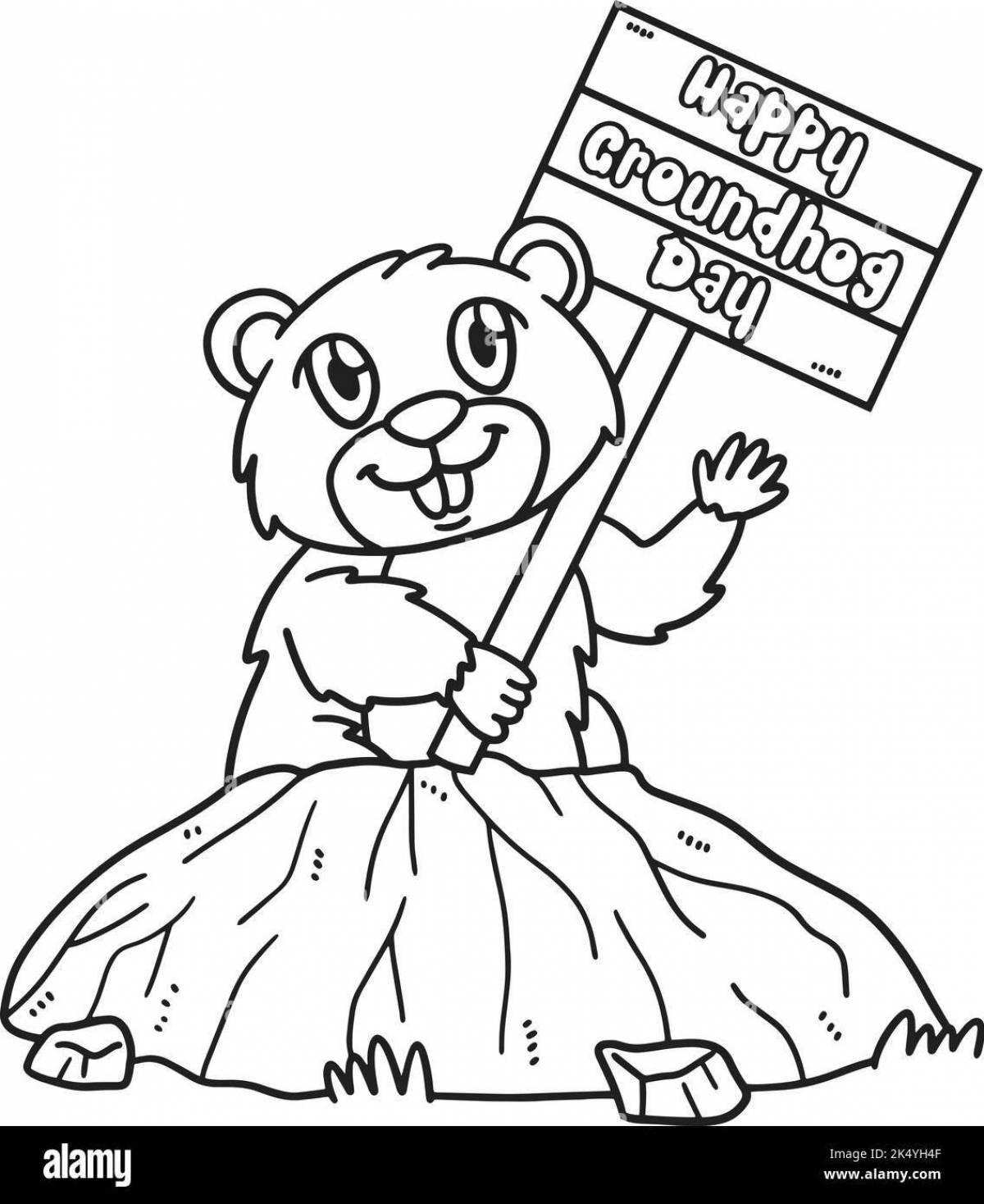Groundhog Day coloring page