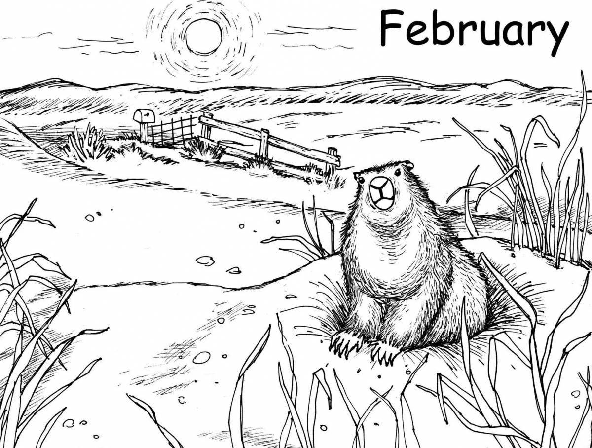 Amazing groundhog day coloring book