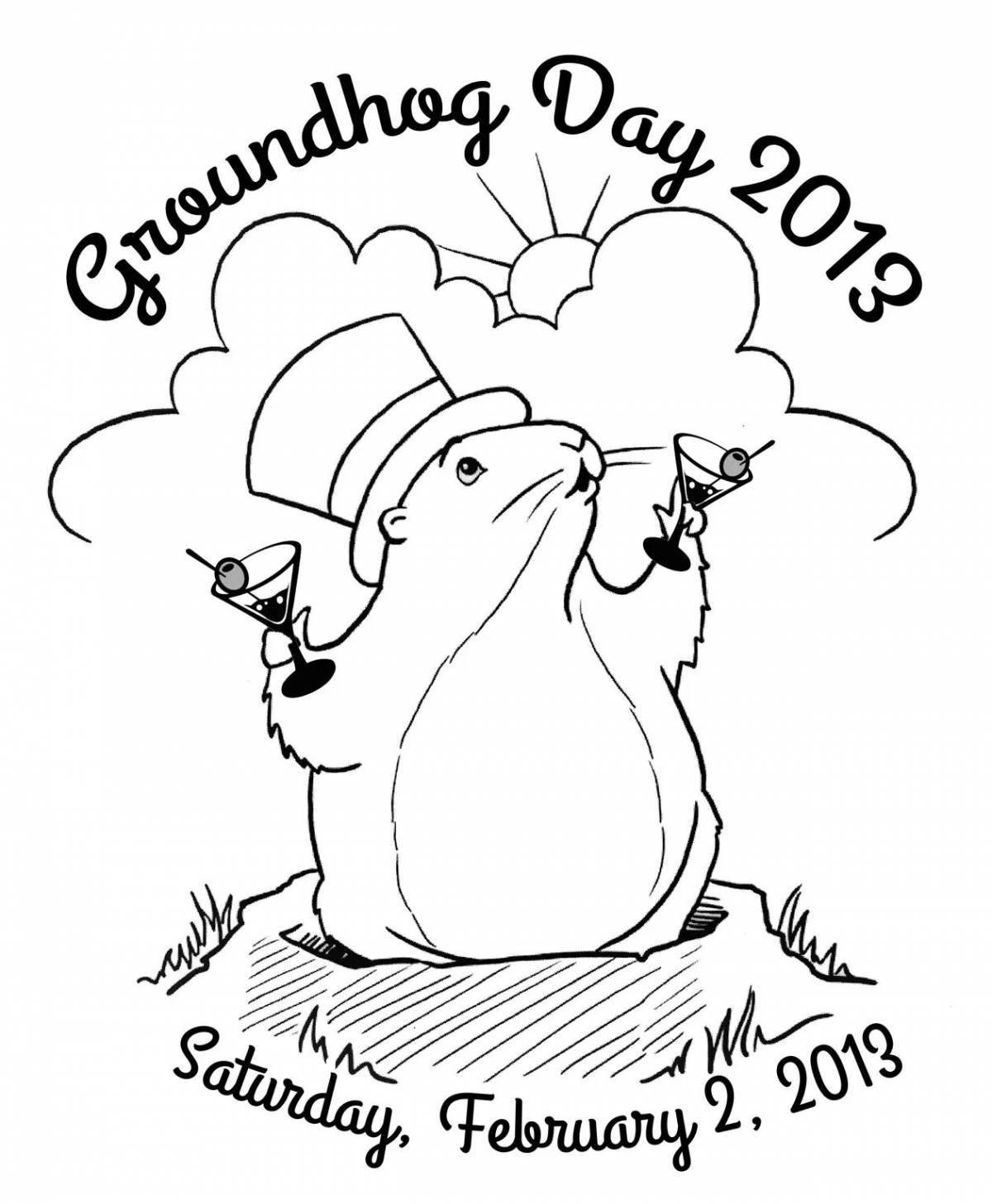 Great Groundhog Day coloring page
