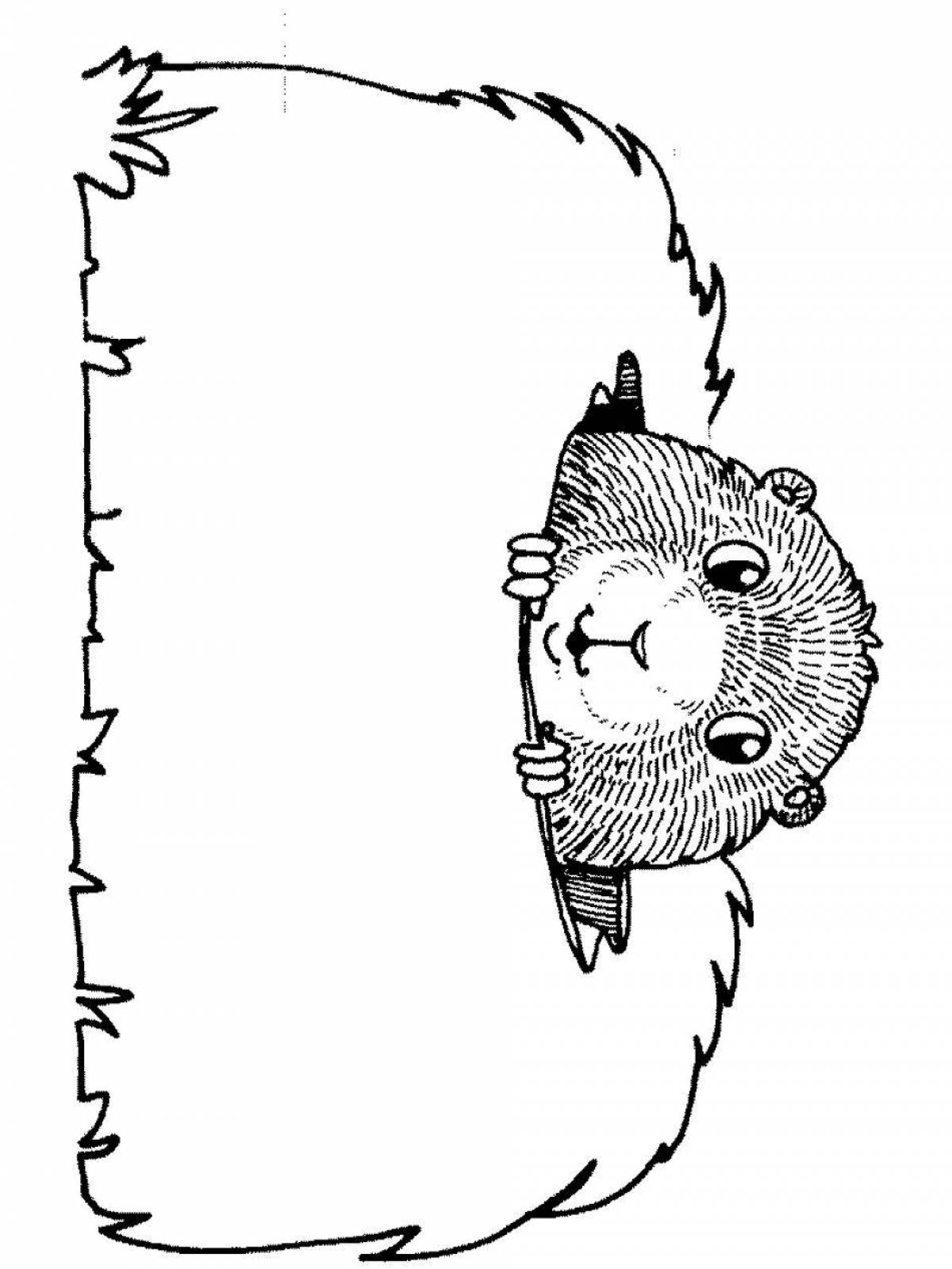 Groundhog day coloring page