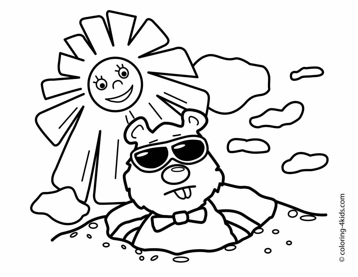Groundhog Day Incredible Coloring Page