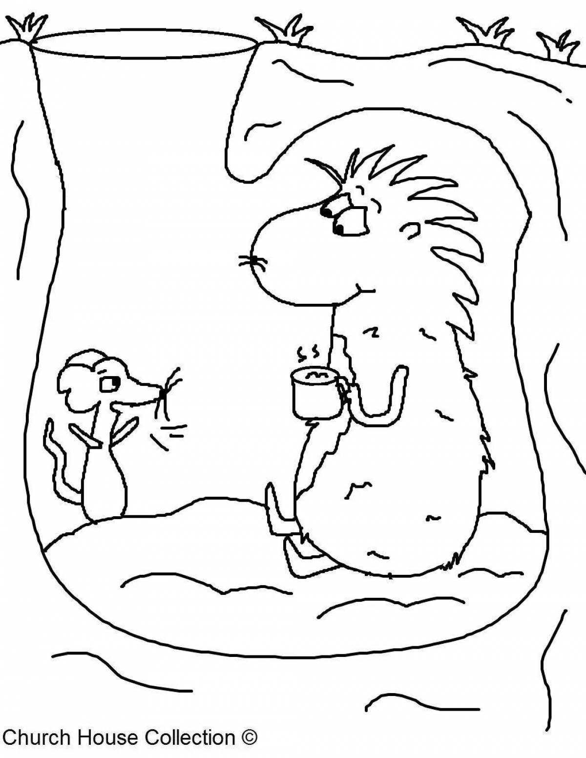 Great groundhog day coloring page