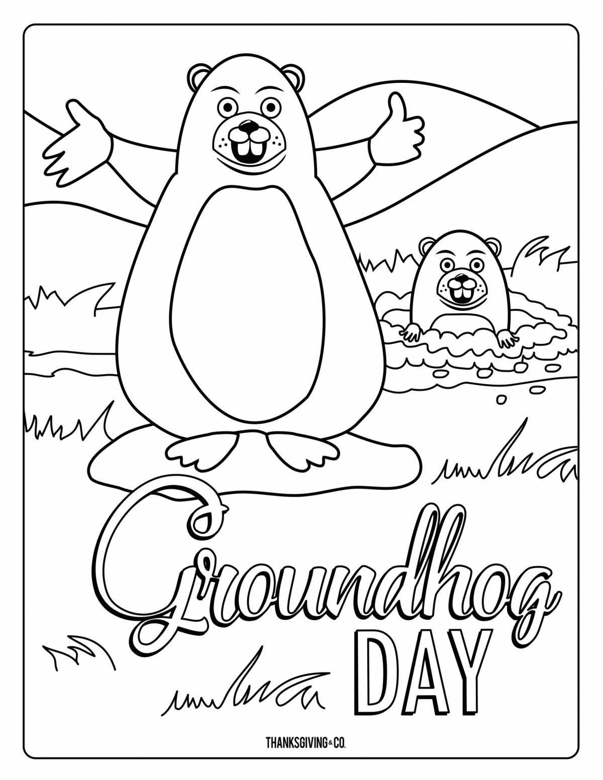 Impressive groundhog day coloring book