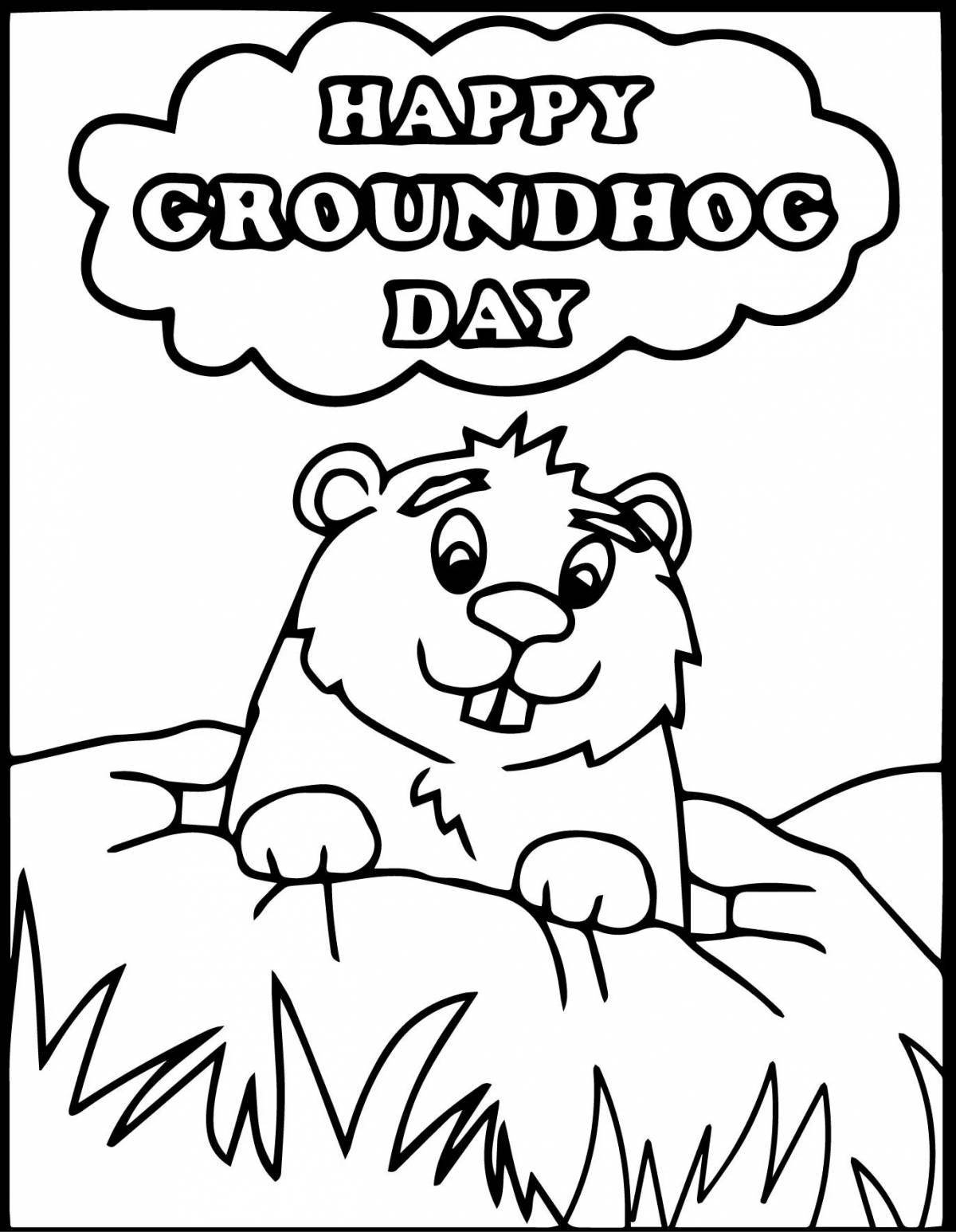 Great groundhog day coloring book