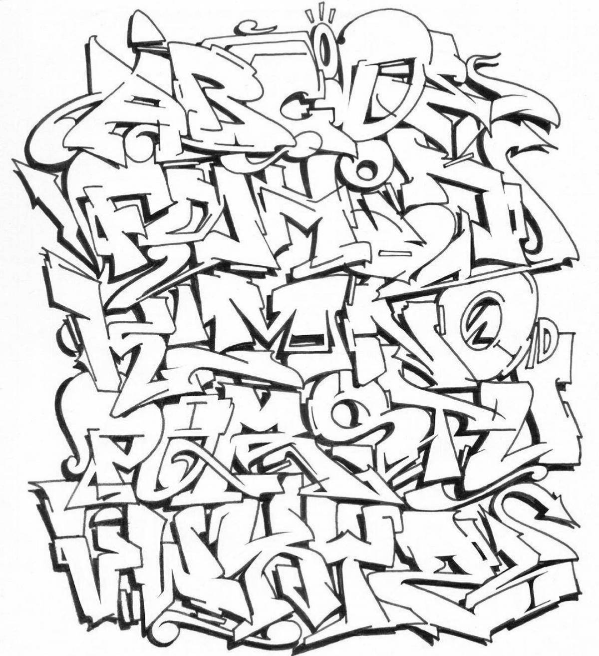 Creative coloring graffiti alphabet