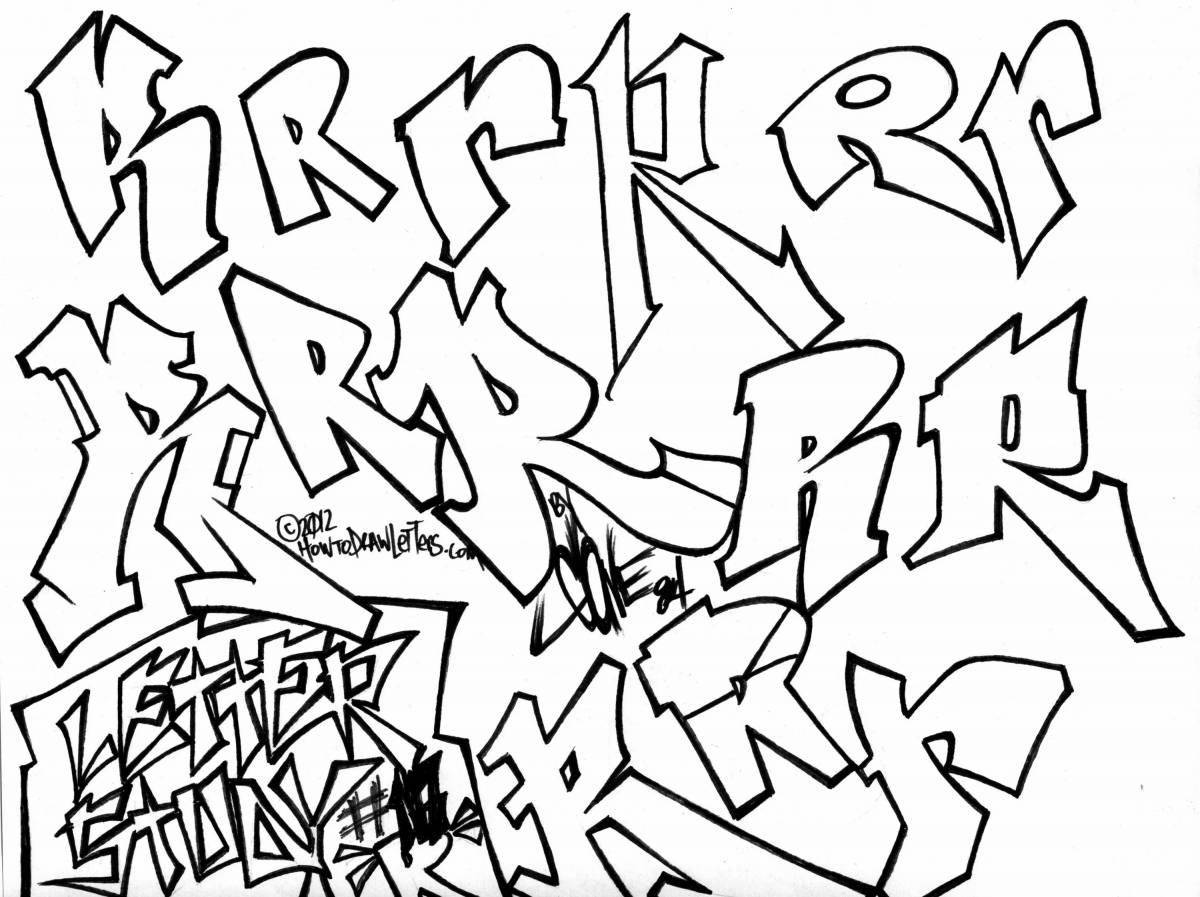 Fun coloring graffiti alphabet