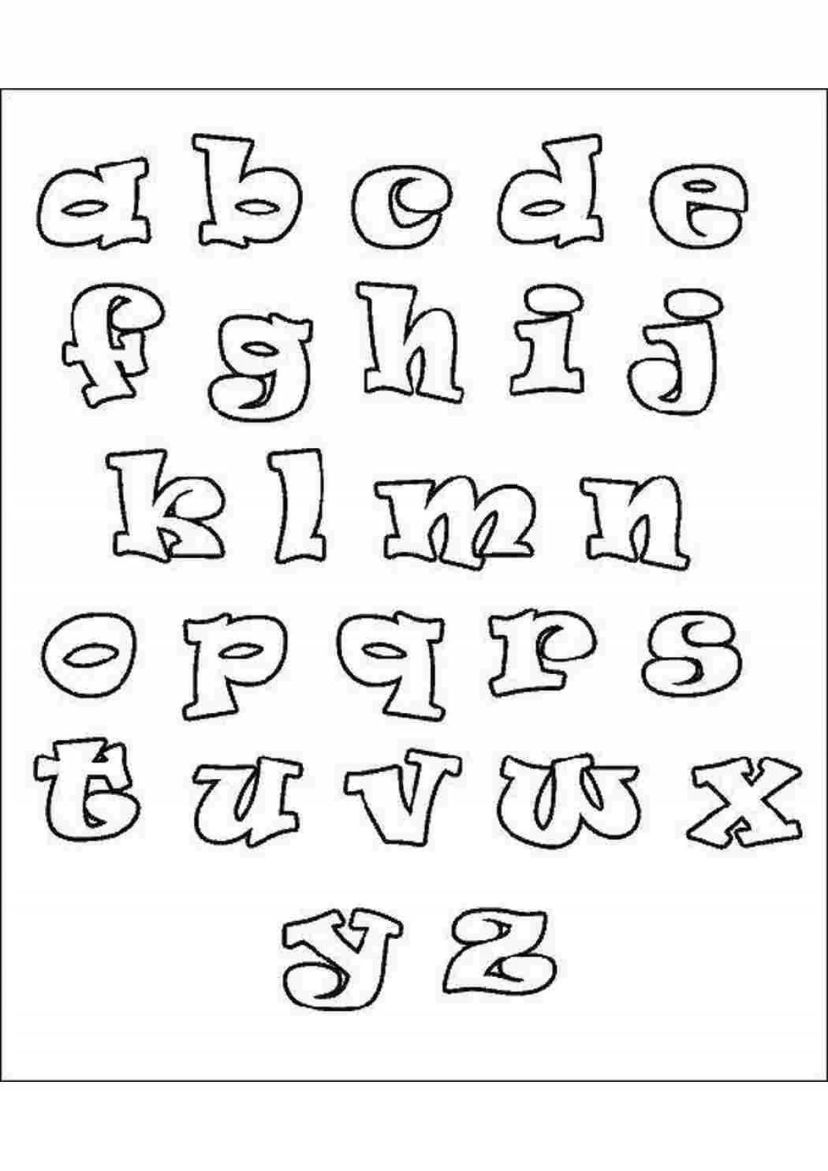 Intricate graffiti alphabet coloring page