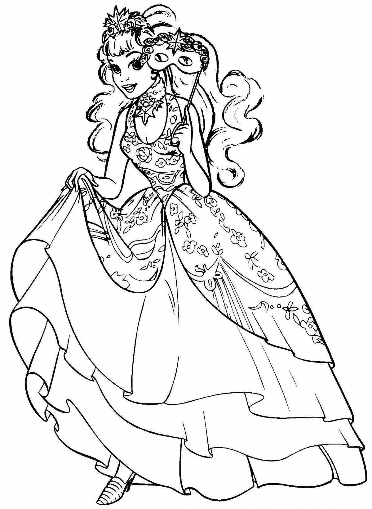 Ball gown majestic coloring page
