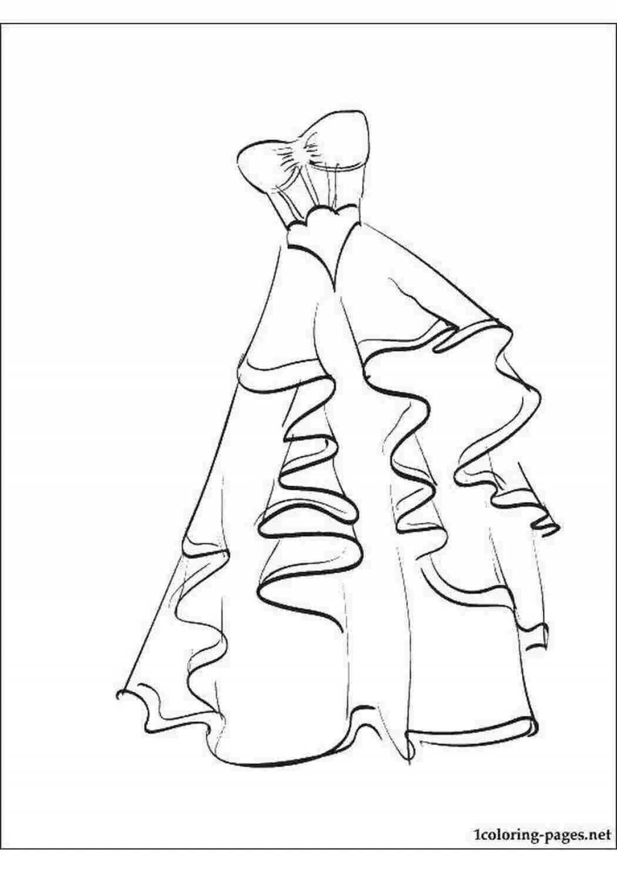 Ball gown radiant coloring page