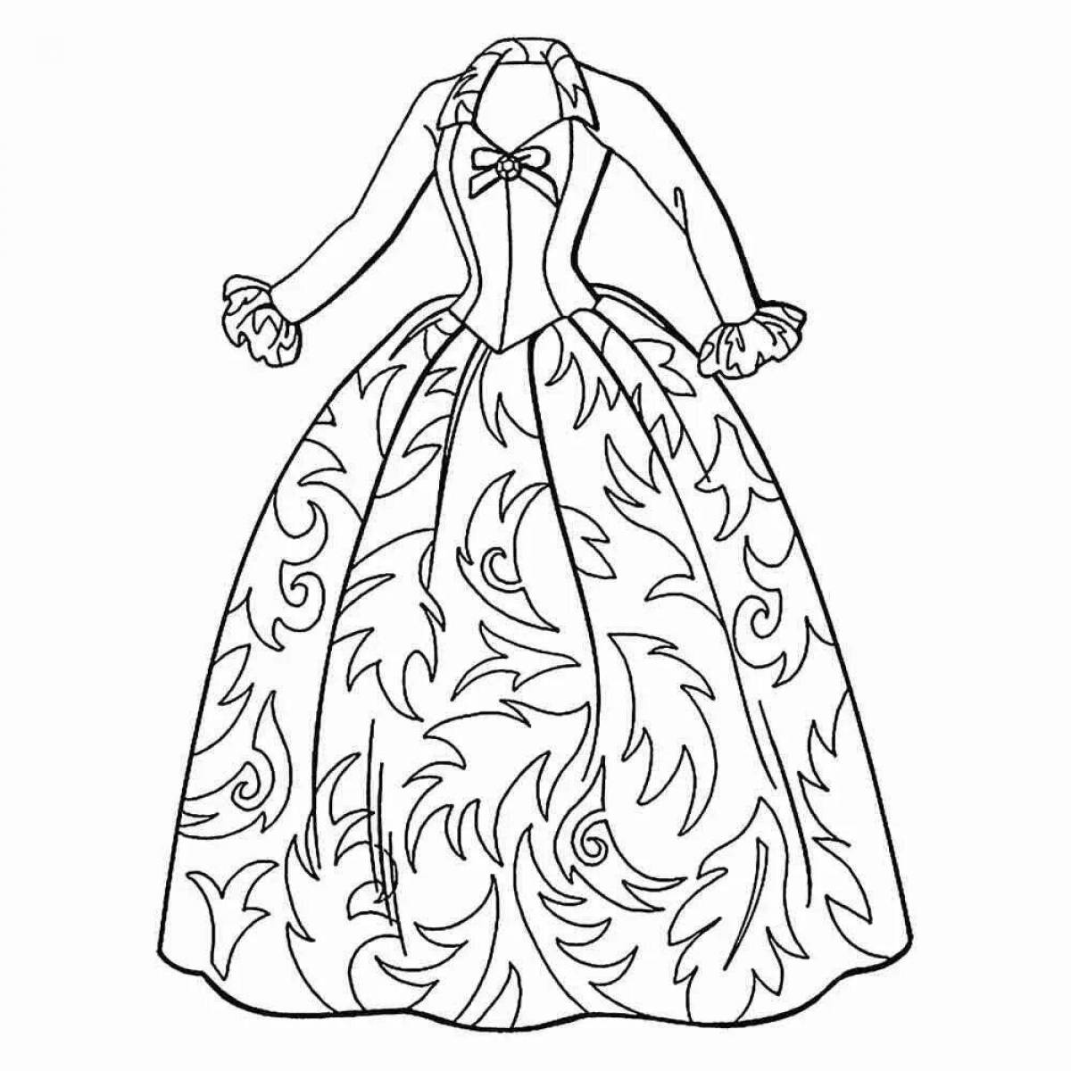 Бальное платье с богато украшенной раскраской
