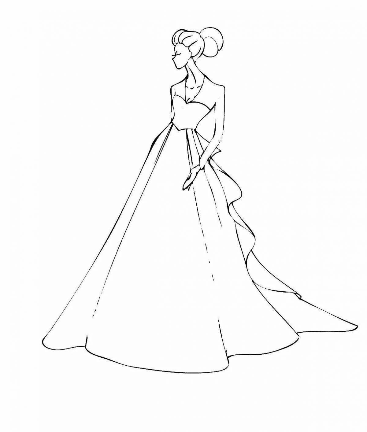 Ball gown with dazzling coloring