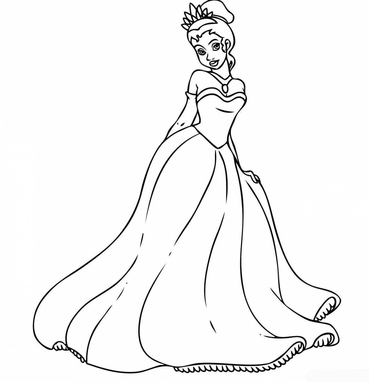Gorgeous ball gown coloring page