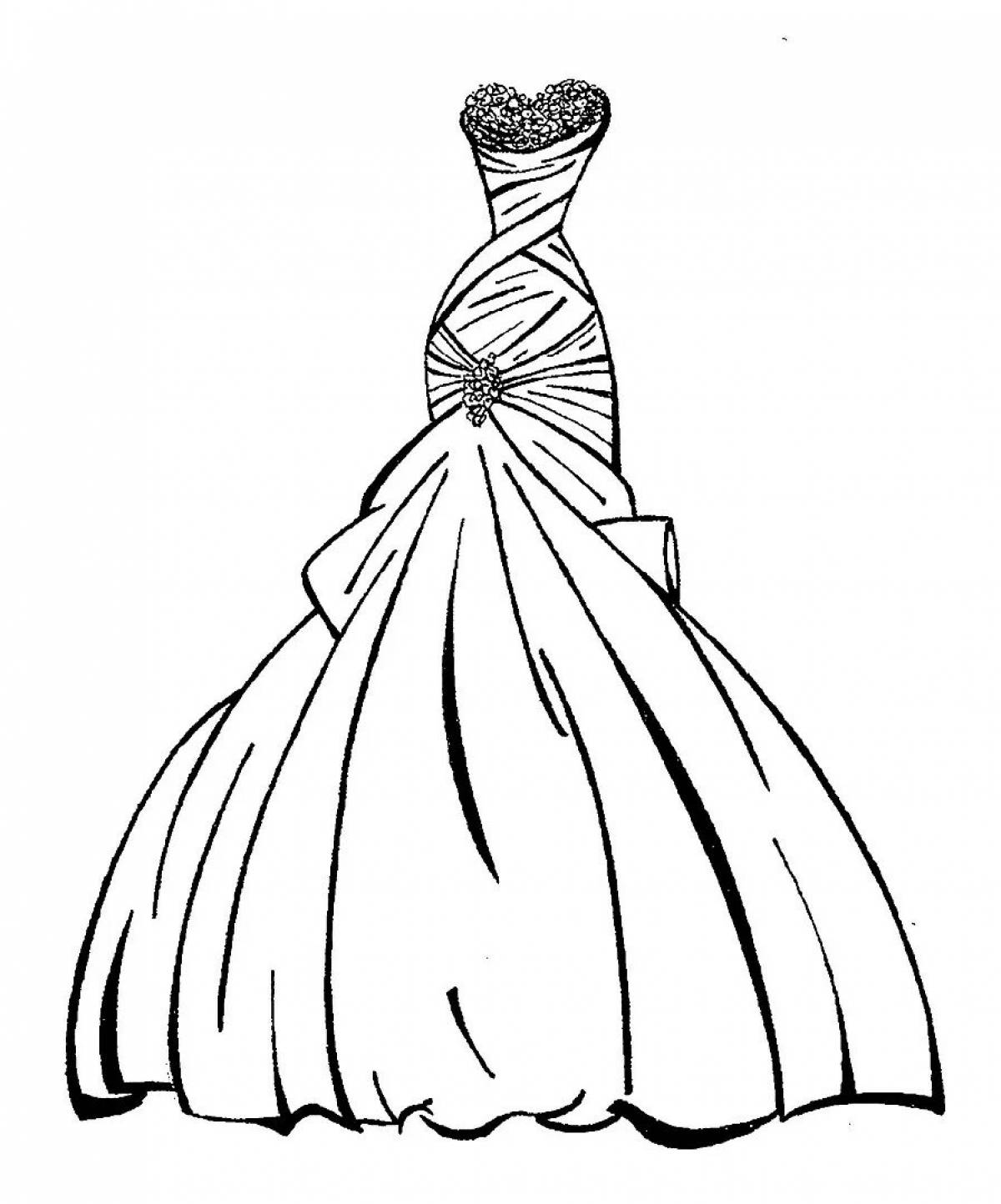 Экзотическая раскраска бальное платье