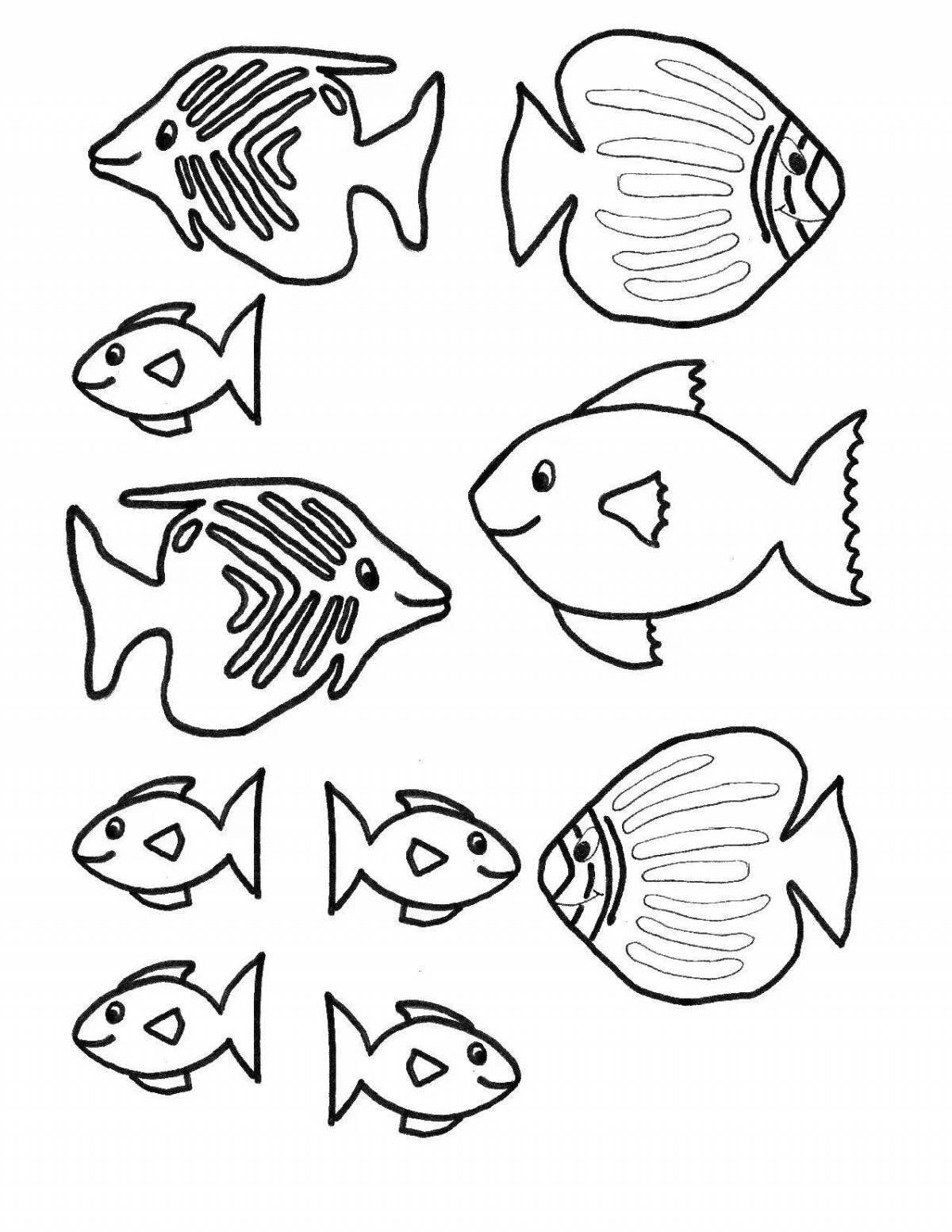 Gorgeous fish coloring page