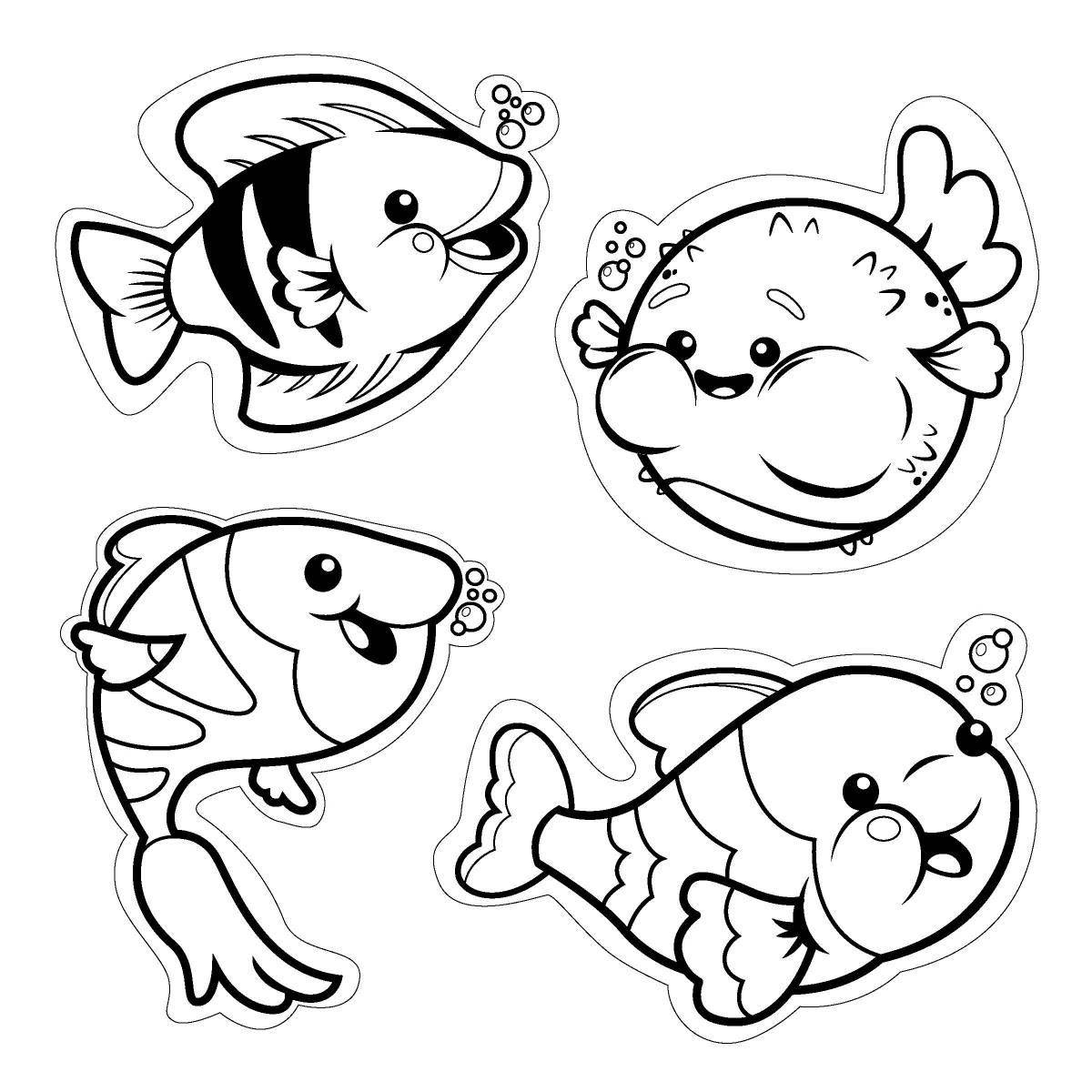 Detailed fish coloring page