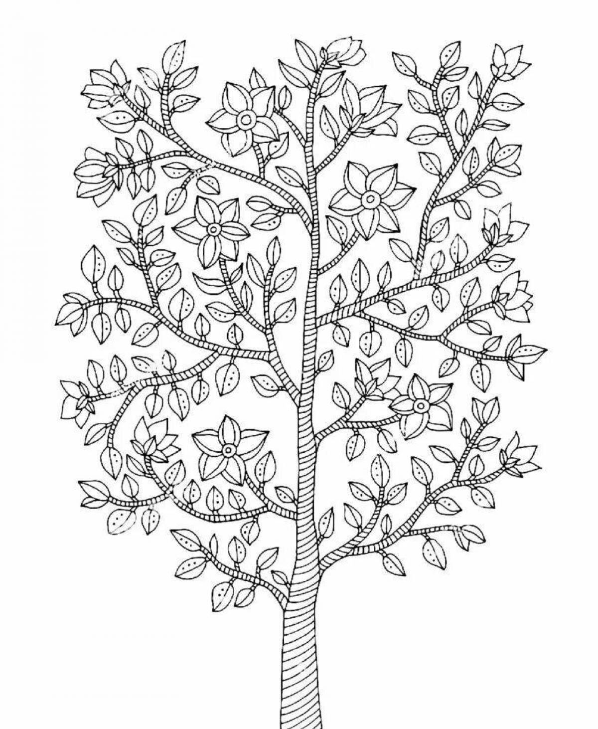 Coloring page charming mountain ash