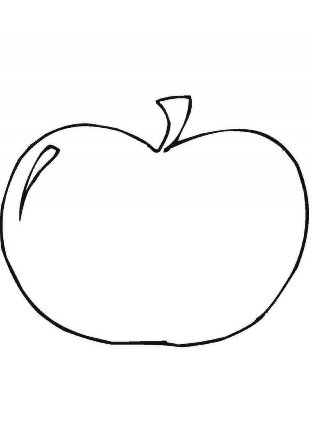 Coloring book colorful drawing of an apple