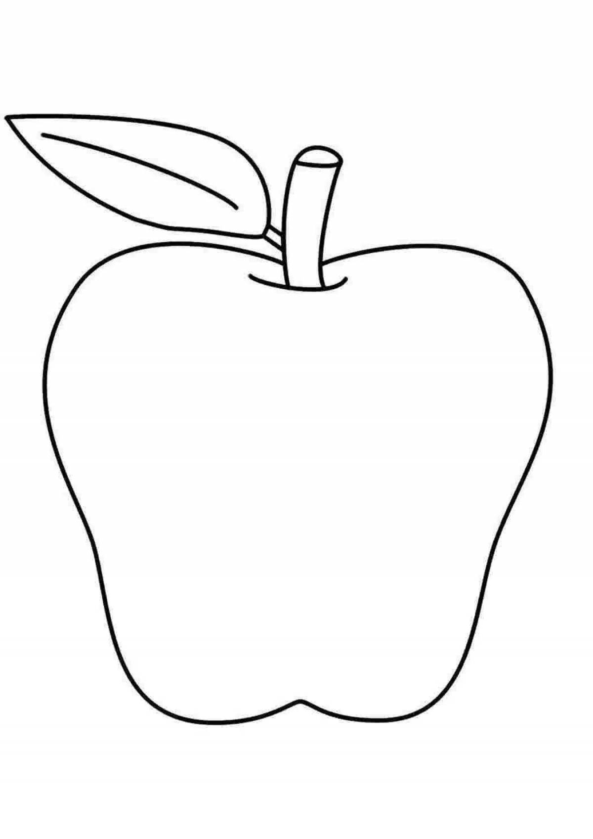 Coloring page with bright apple pattern