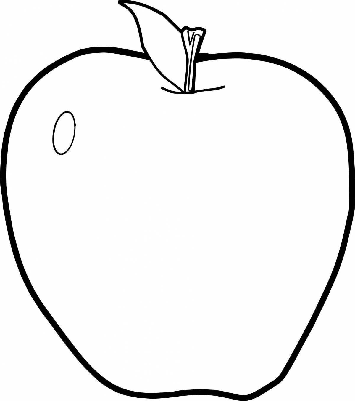Веселая раскраска с рисунком яблока