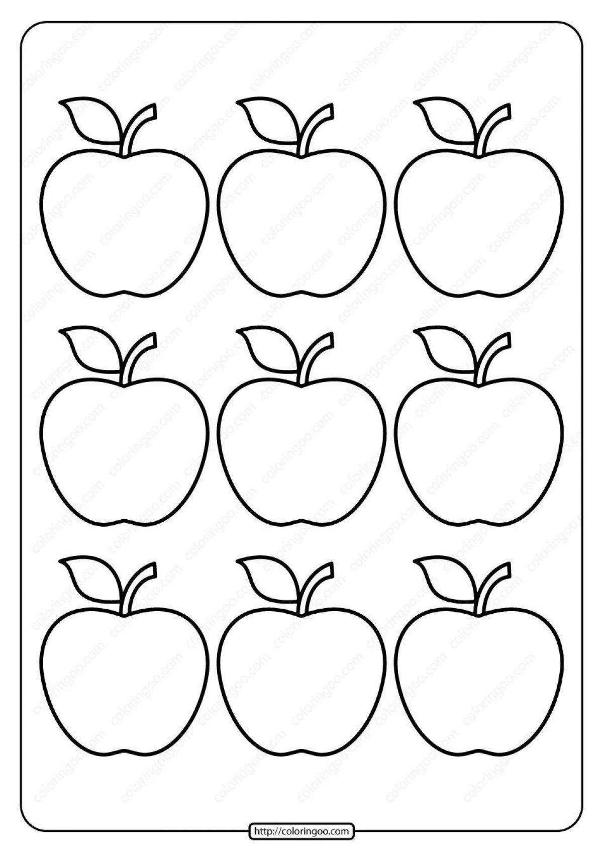 Захватывающая страница раскраски с рисунком яблока