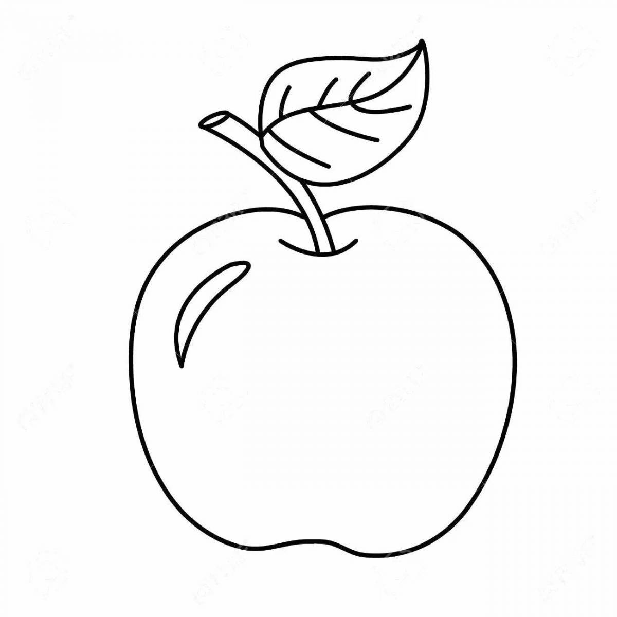 Очаровательная раскраска с рисунком яблока