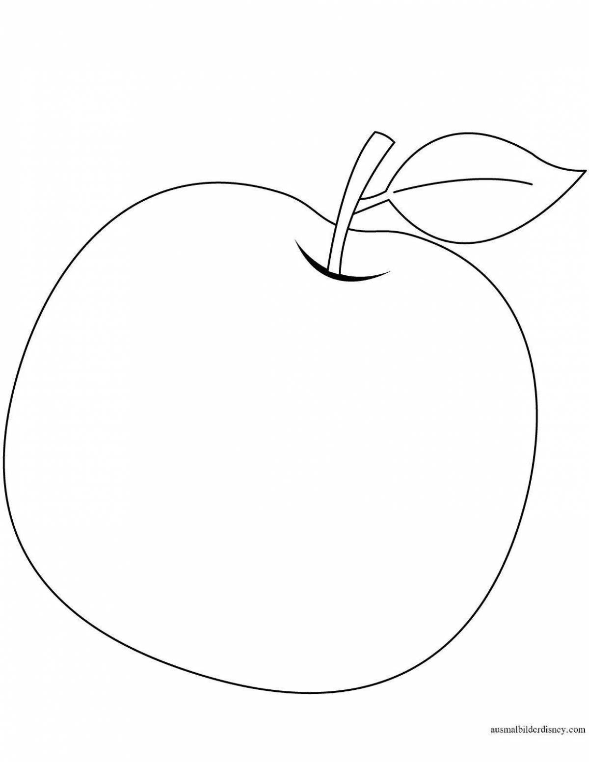 Восхитительная страница раскраски с рисунком яблока