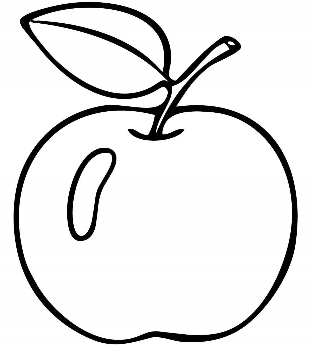 Раскраска с изображением яблока