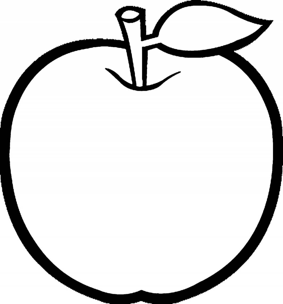 Coloring page with intricate drawing of an apple