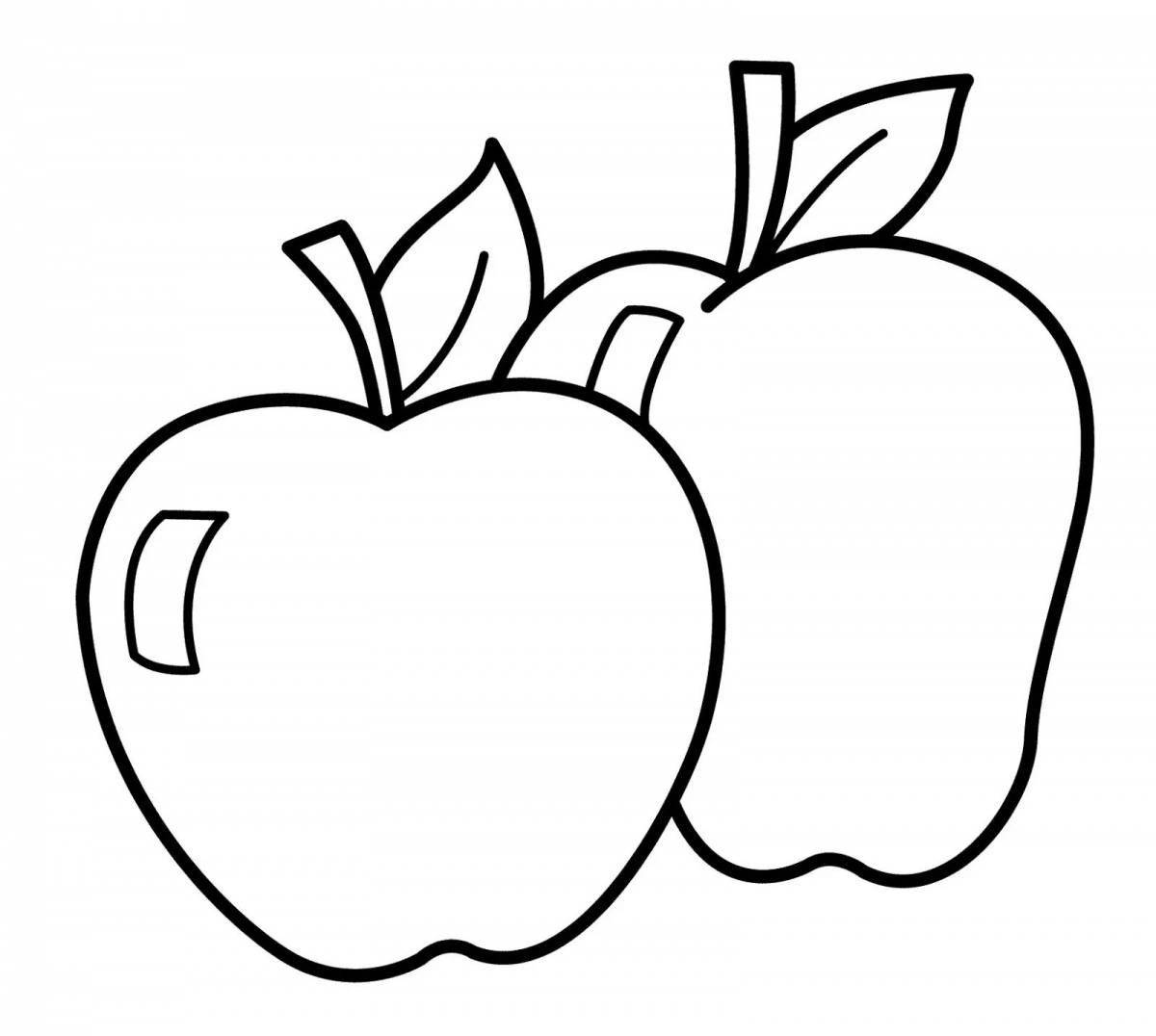 Detailed apple pattern coloring page