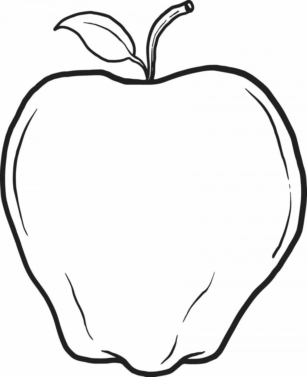 Интригующая страница раскраски с рисунком яблока