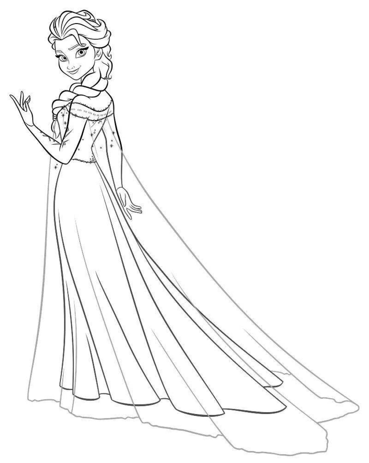 Coloring page graceful queen elsa