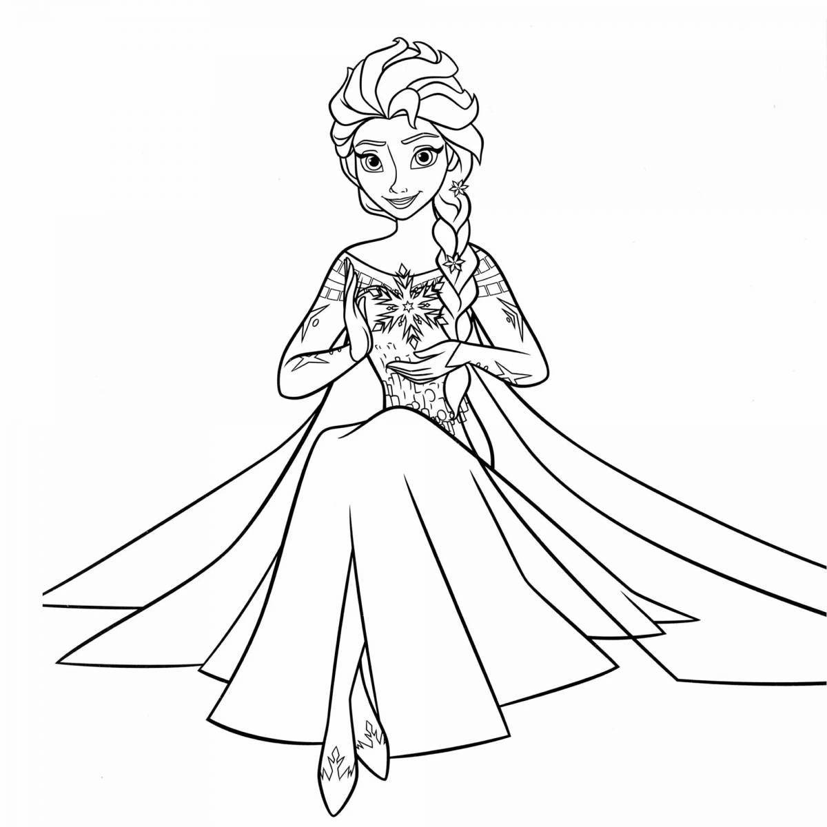 Coloring glamor queen elsa