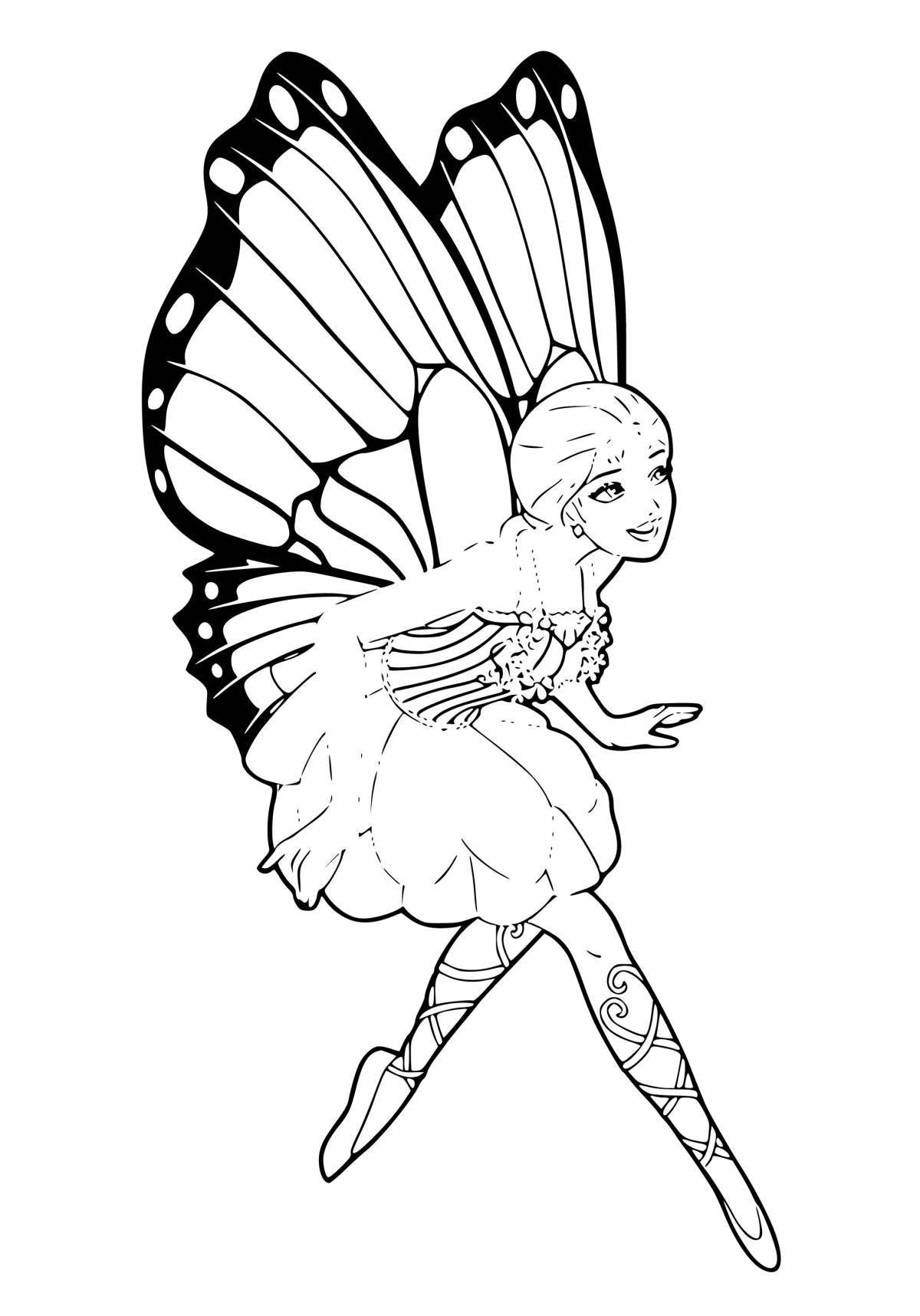 Elegant coloring princess butterfly