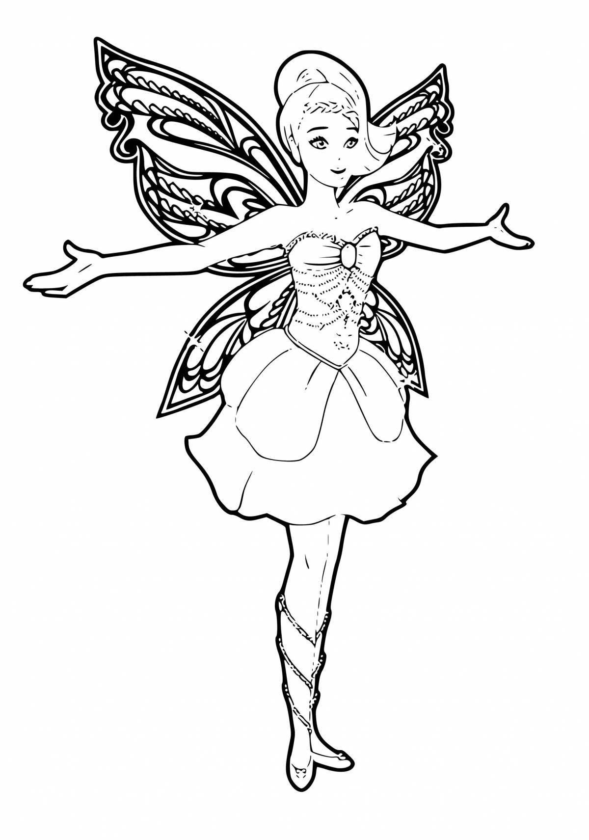 Bright coloring princess butterfly