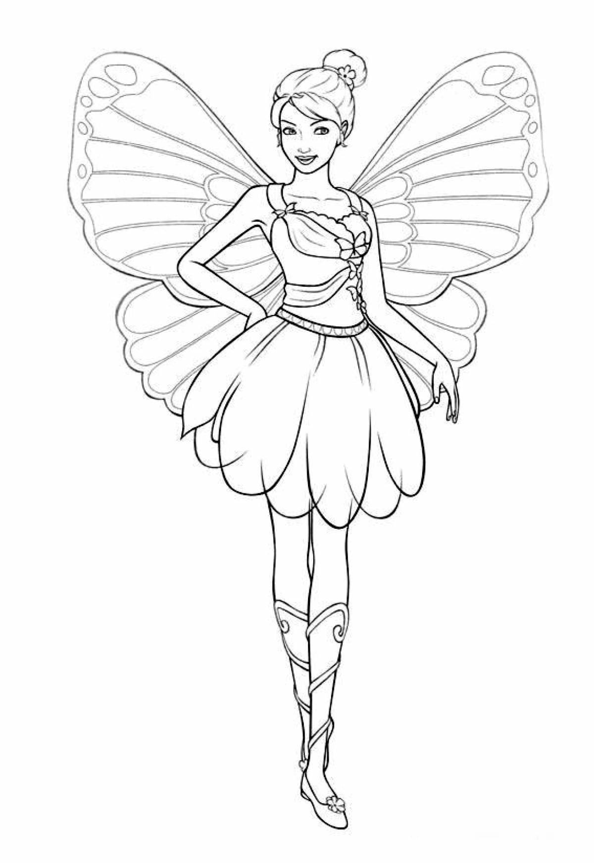 Perfect coloring princess butterfly