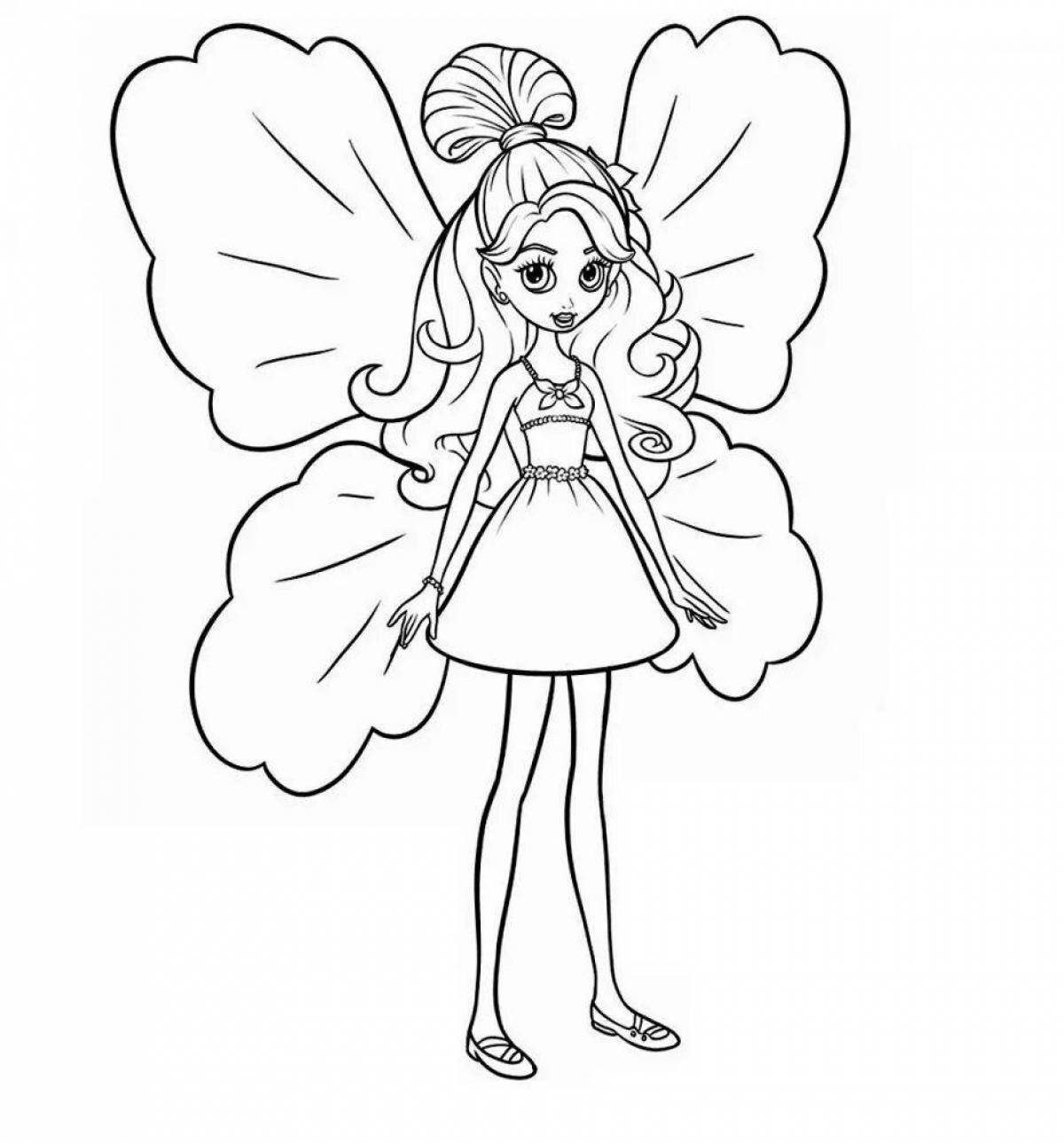 Bright coloring princess butterfly