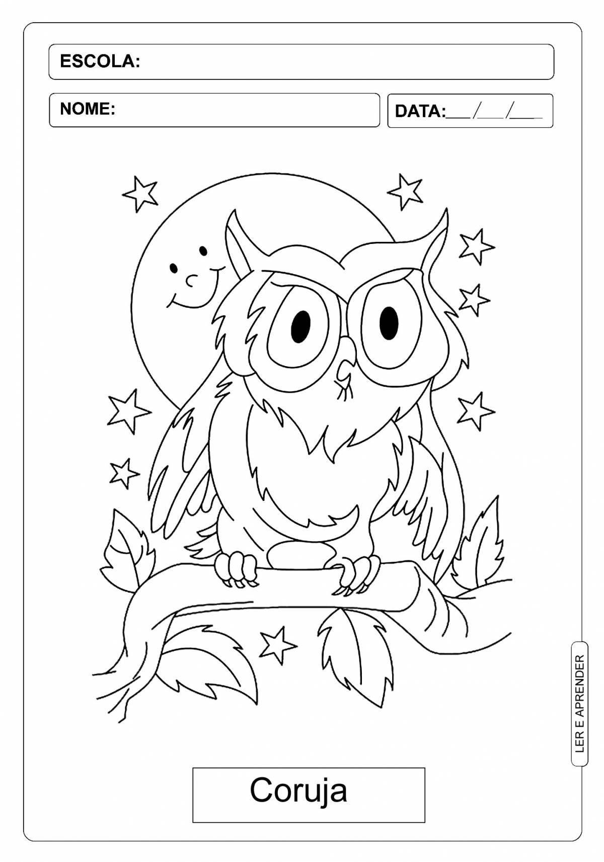 Outstanding owlet coloring page