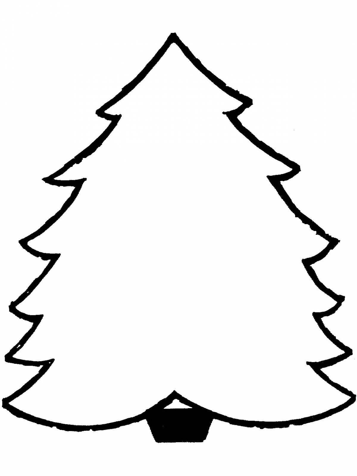 Christmas tree outline coloring book