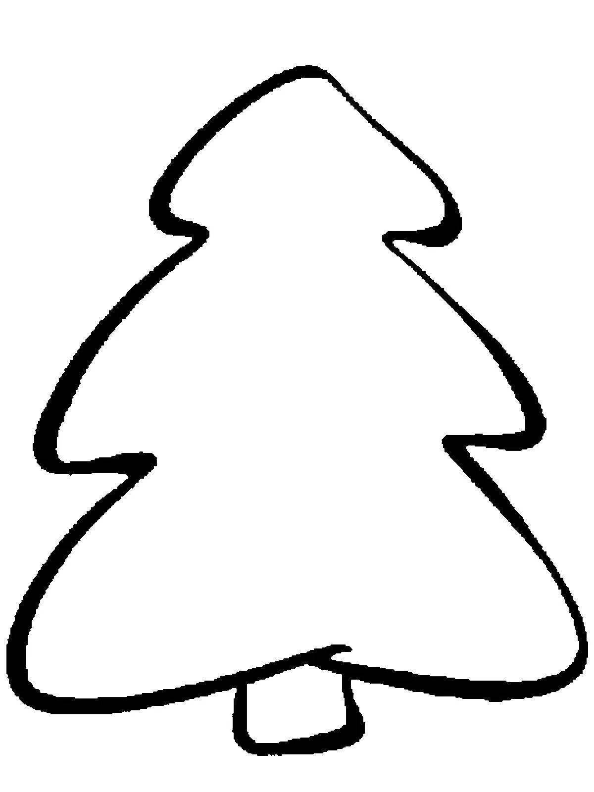 Adorable coloring Christmas tree outline
