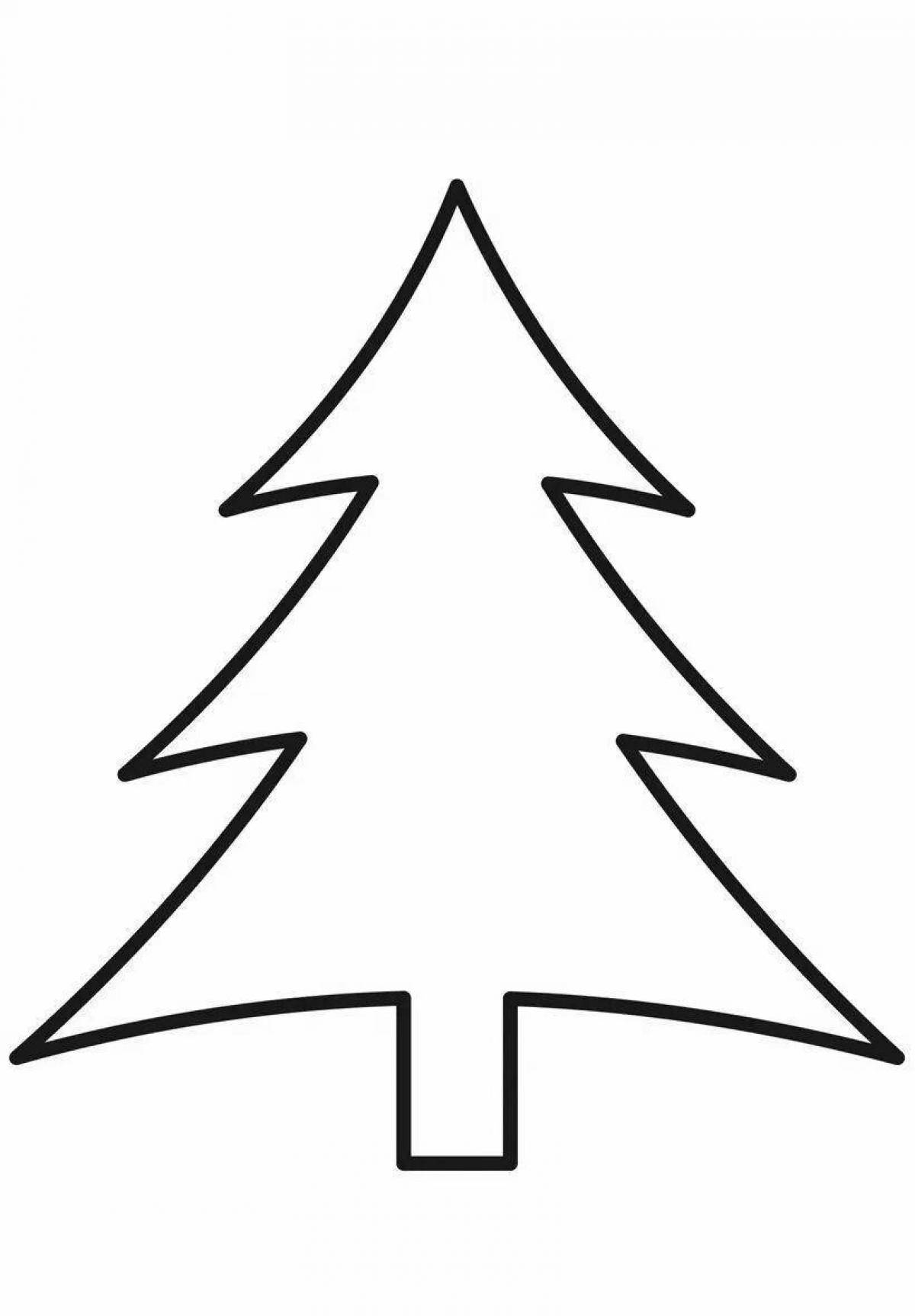 Изысканная раскраска рождественская елка контур