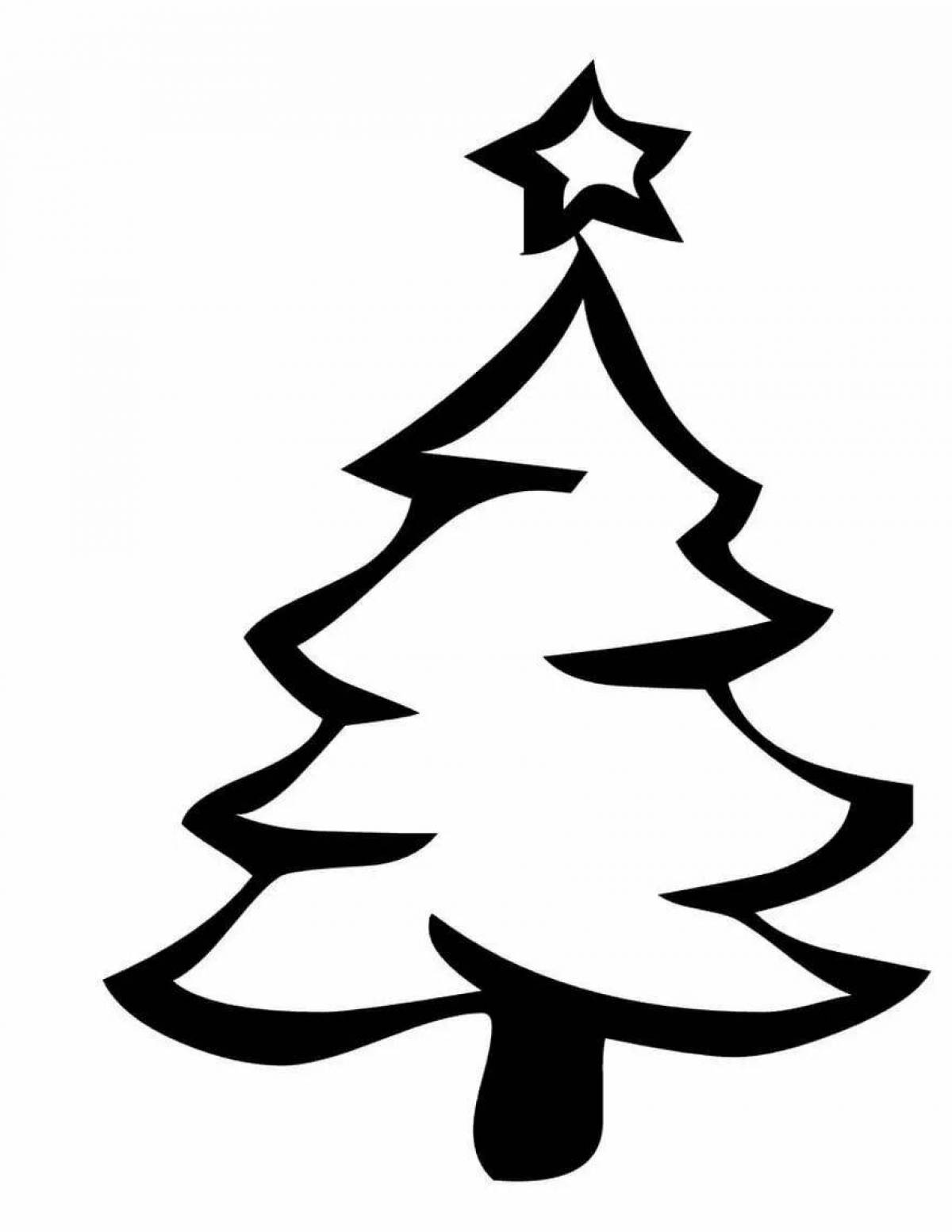 Awesome Christmas tree outline coloring book